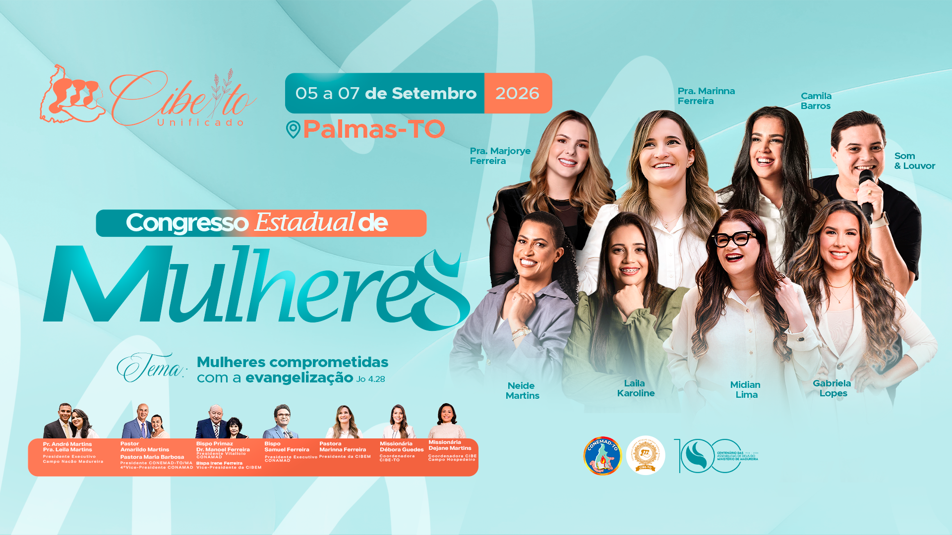 Cartaz oficial do Congresso Estadual de Mulheres CIBE-TO Unificado 2026