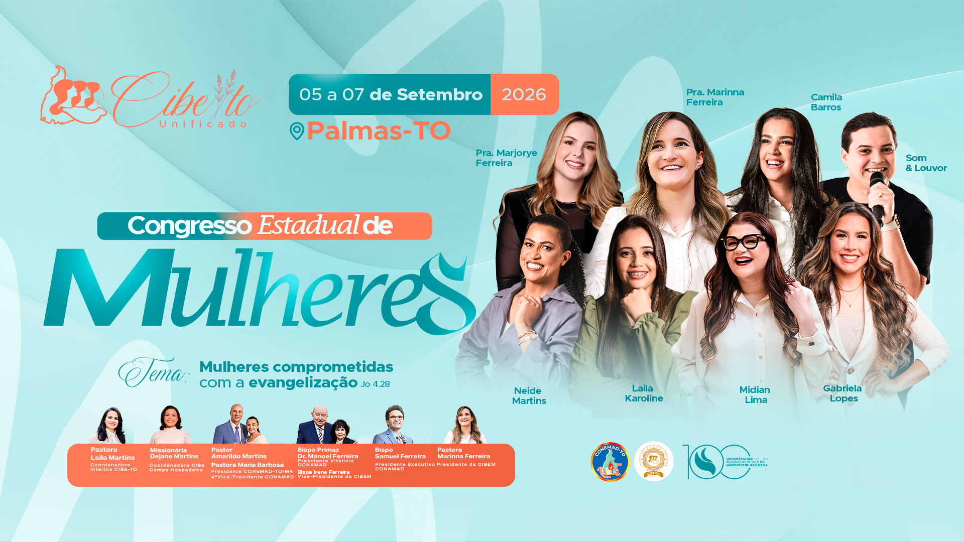 Cartaz oficial do Congresso Estadual de Mulheres CIBE-TO Unificado 2026